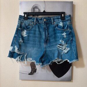 Blue denim shorts